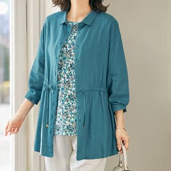 麻混ブラウスジャケット