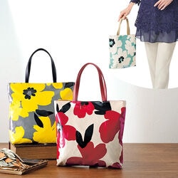 パン・クリエーション 大花コーティングトートバッグ