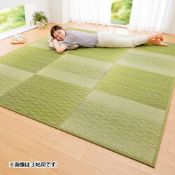 お手入れ簡単はっ水古都柄い草ラグ