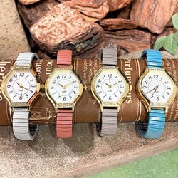 着けやすい上品ジャバラ腕時計