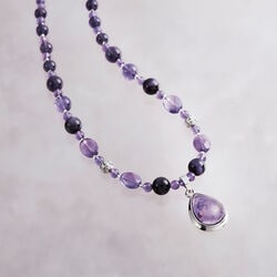 パープルカラー ペンダントネックレス