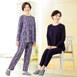 綿100幾何柄トラベルパジャマ2着組