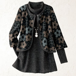 花柄起毛カットソーアンサンブル