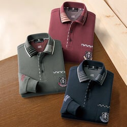 サルーン・エクスプレス 裏起毛刺しゅう入ポロシャツ3色組