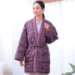 ダウン50％使用あったか羽毛ロング半天