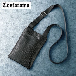 コストローマ 牛革クロコ型押しショルダーポーチ