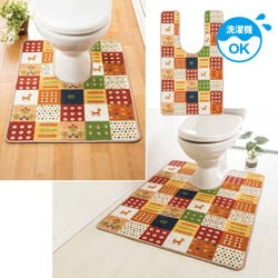 パッチワーク調トイレマット カントリーギャッベ