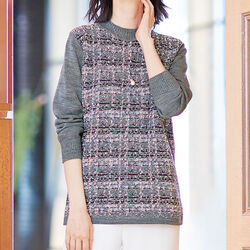 ファンシーニット切替プルオーバー