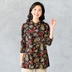 花柄ロングプルオーバー