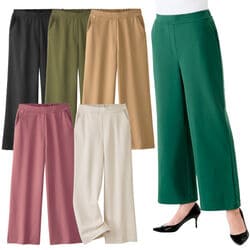 裏起毛きれい見えワイドパンツ