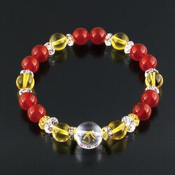 赤メノウ梵字水晶ブレス