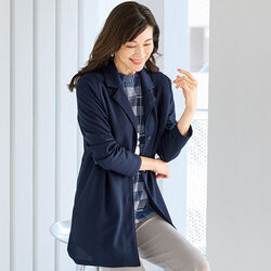 ロングジャケットカットソーアンサンブル