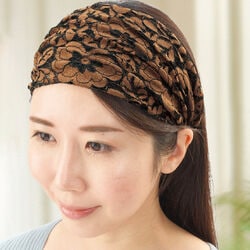 ミセスの花柄レースバンド