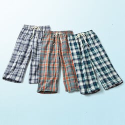 綿100％7分丈リラックスパンツ3色組