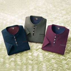 綿100％クレープ7分袖Tシャツ3色組