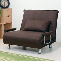 キャスター付14段階リクライニングソファーベッド