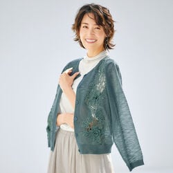 モチーフレースカーディガン