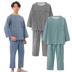 新品ホームウエア　花柄ネグリジェ MとLサイズ高島ちぢみ　２枚 takashima_pyjamas_01.jpg