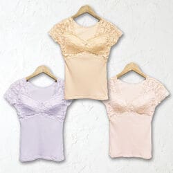 らくらくカップ付フレンチ袖3色組