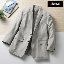 ピエルッチ 麻入グレンチェックジャケット
