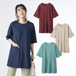 ✴︎のわ、ひな✴︎plantation 5部袖 濃紺お花チュニック ✴︎のわ、ひな様専用✴︎plantation 5部袖 濃紺お花チュニック