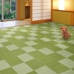 サイズが選べるい草風洗えるカーペット