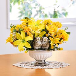 抗菌加工ペアふくろうアレンジメントフラワー