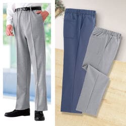 リトルアイランド ウエストらくらく国産パンツ2色組