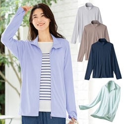 さらさらエアリーUVカットスタンドカラージャケット