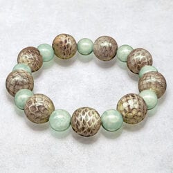 蛇珠と翡翠の金運ブレス