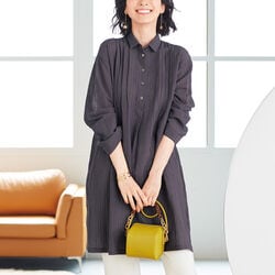 ドビー織チュニックブラウス