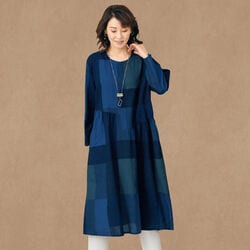 ブロック柄ワンピース