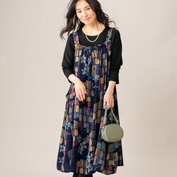 プリントジャンパースカートアンサンブル