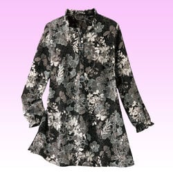 二越ちりめん花柄ブラウス