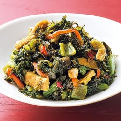 大根葉と油揚げの炒め煮