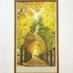のれん秋の並木道