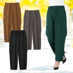 カーブラインのゆったりパンツ