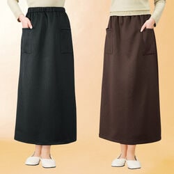暖か裏起毛Aラインスカート