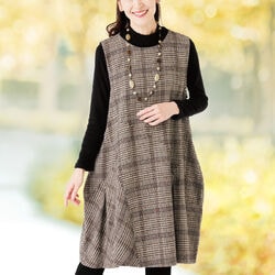 グレンチェック切替ジャンパースカート