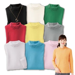 フィールファイン タック衿ハイネックプルオーバー