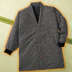 日本製 よろけ縞中わたキルトホームジャケ