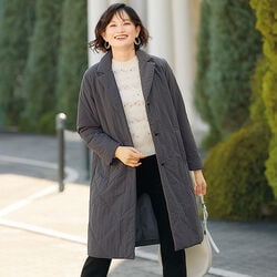 テーラード衿中わた入りコート