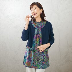 プリントチュニック カットソーアンサンブル