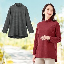 お洒落なタック柄ジャカードカットソー