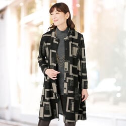 ふくれ変化織ロングジャケット