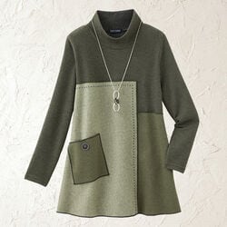 お洒落な異素材切替チュニック