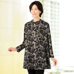ペイズリー柄ゆったりロング丈チュニック