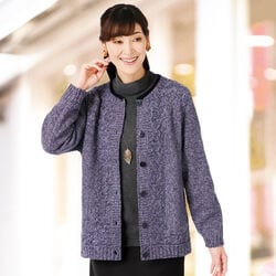 日本製 衿配色カーディガン