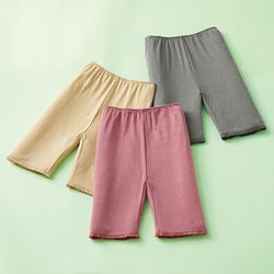 FTY綿混あったか5分丈ボトム3色組