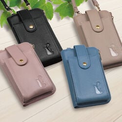 ネコ型押しスマホポーチ